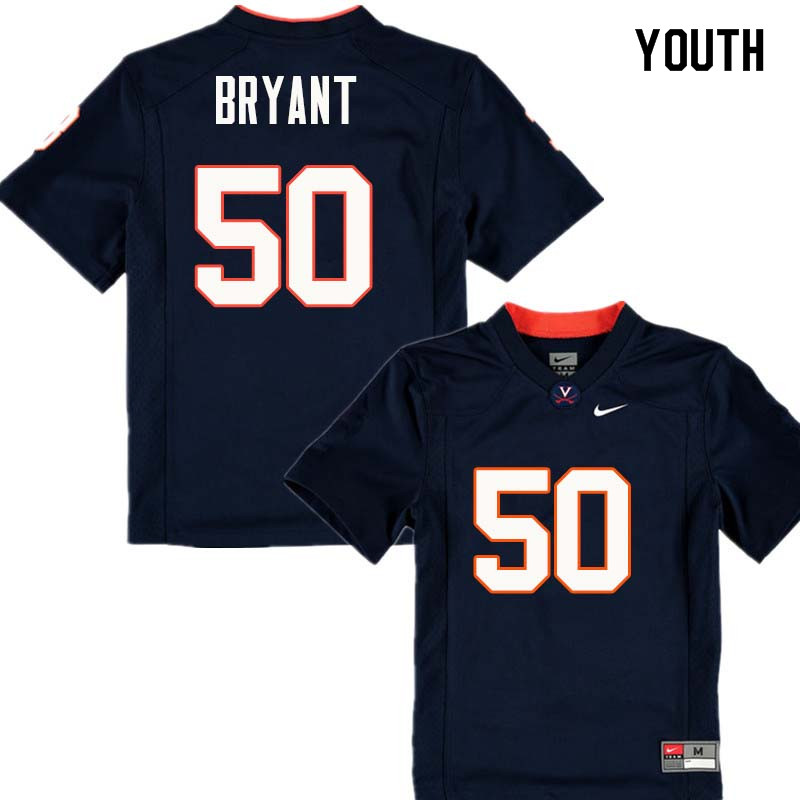 Youth #50 Dre Bryant Virginia Cavaliers College Football Jerseys Sale-Navy